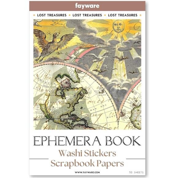 411 Vintage Washi Stickers & 20 Scrapbook Papers - FAYWARE Ephemera for Junk - Picture 1 of 7